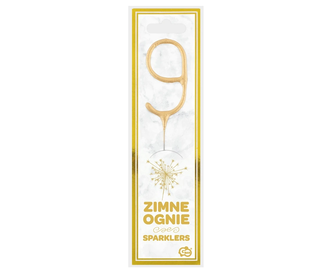 Zimne ognie Cyfra "9", złote